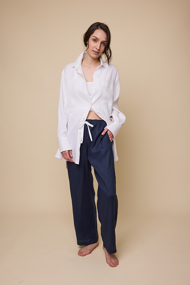 Lounge Pant Navy Linen