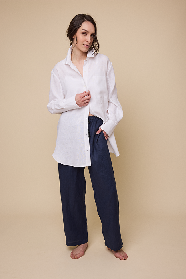Lounge Pant Navy Linen