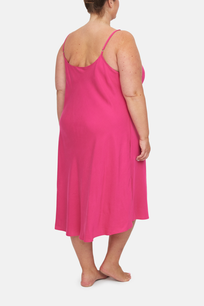 Cowl Neck Dress Magenta Twill