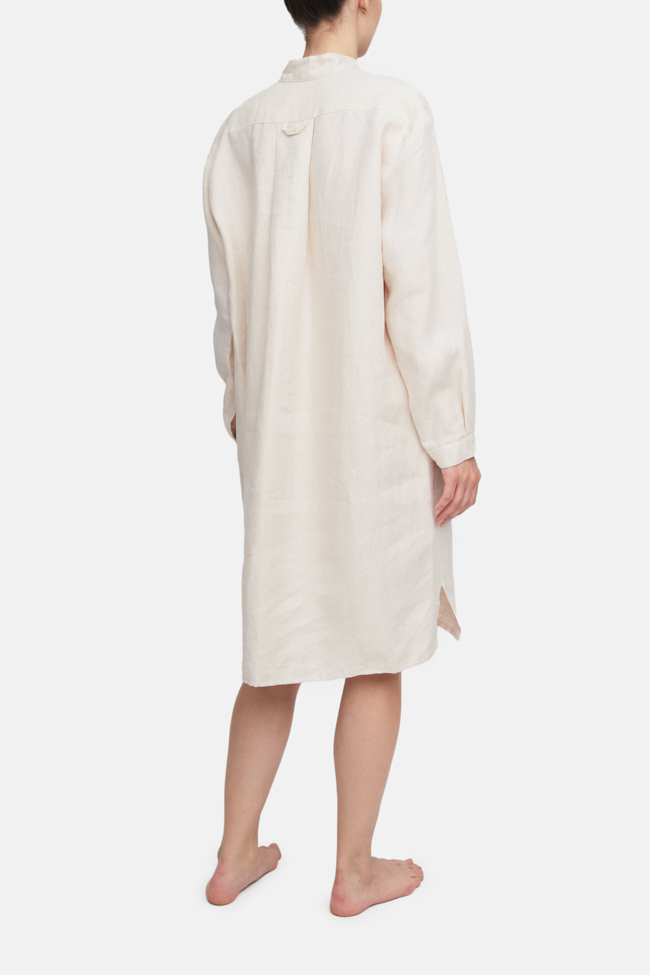 Long Sleep Shirt Natural Weighted Linen