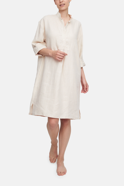 Long Sleep Shirt Natural Weighted Linen