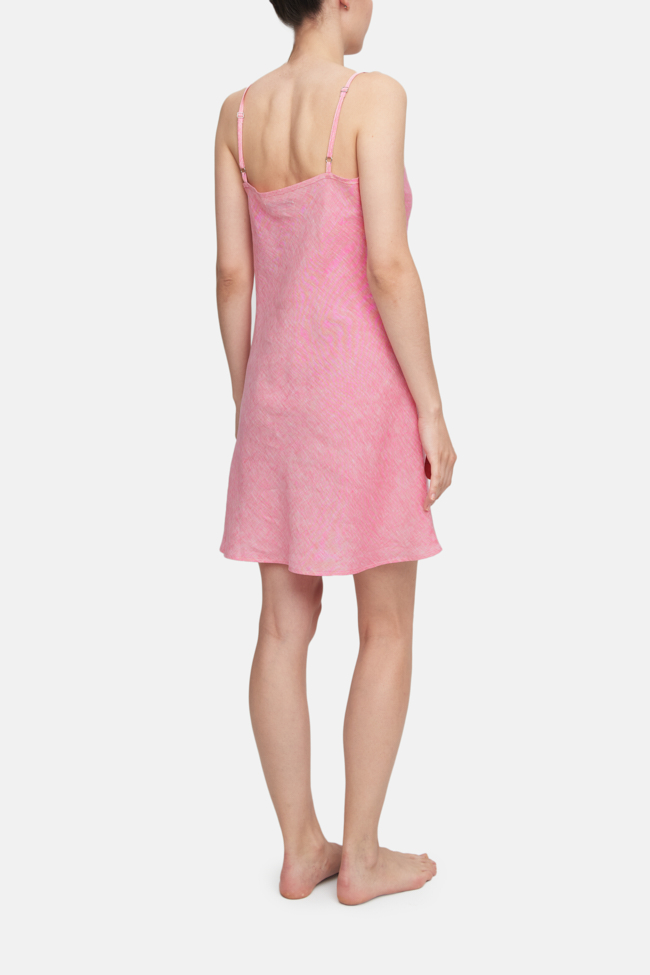 Short Slip Dress Raspberry Pink Linen