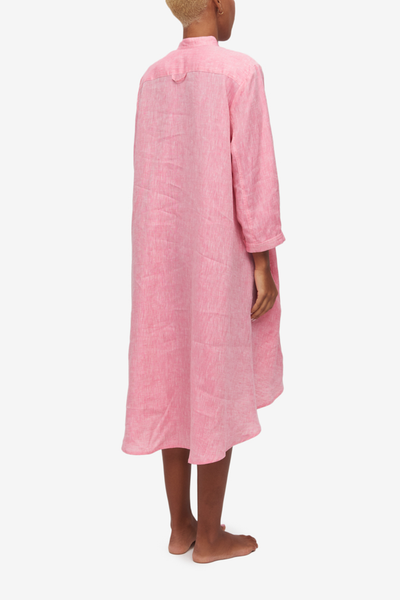 Flared Sleep Shirt Raspberry Pink Linen