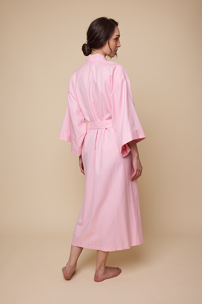 Set - Robe & Nightie<br>in Pink Twill