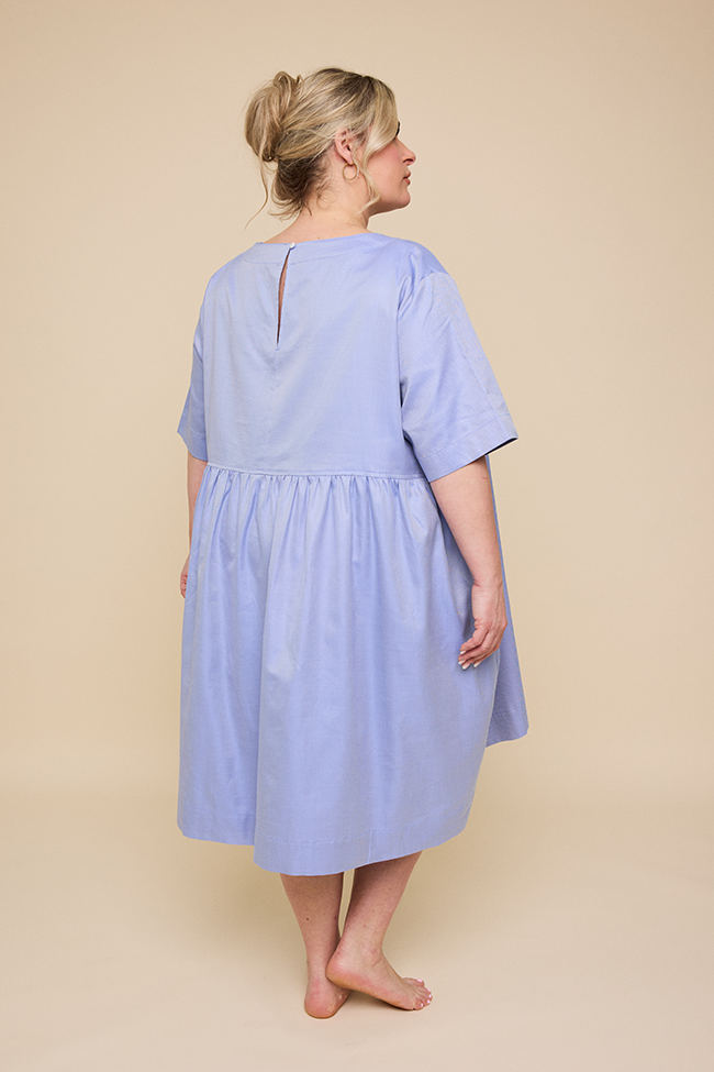 Smock Dress Blue Twill