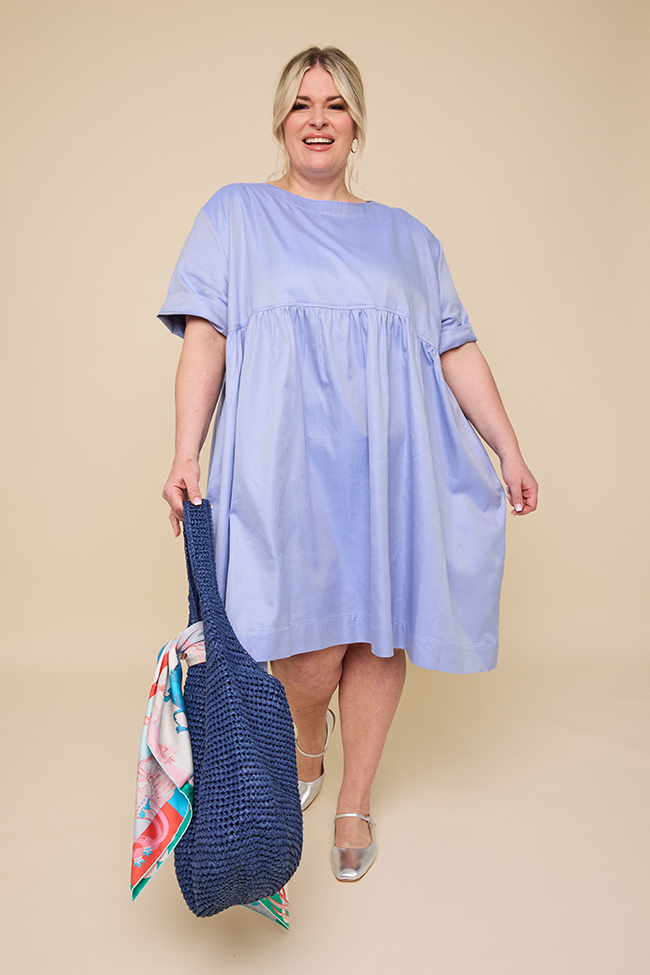Smock Dress Blue Twill