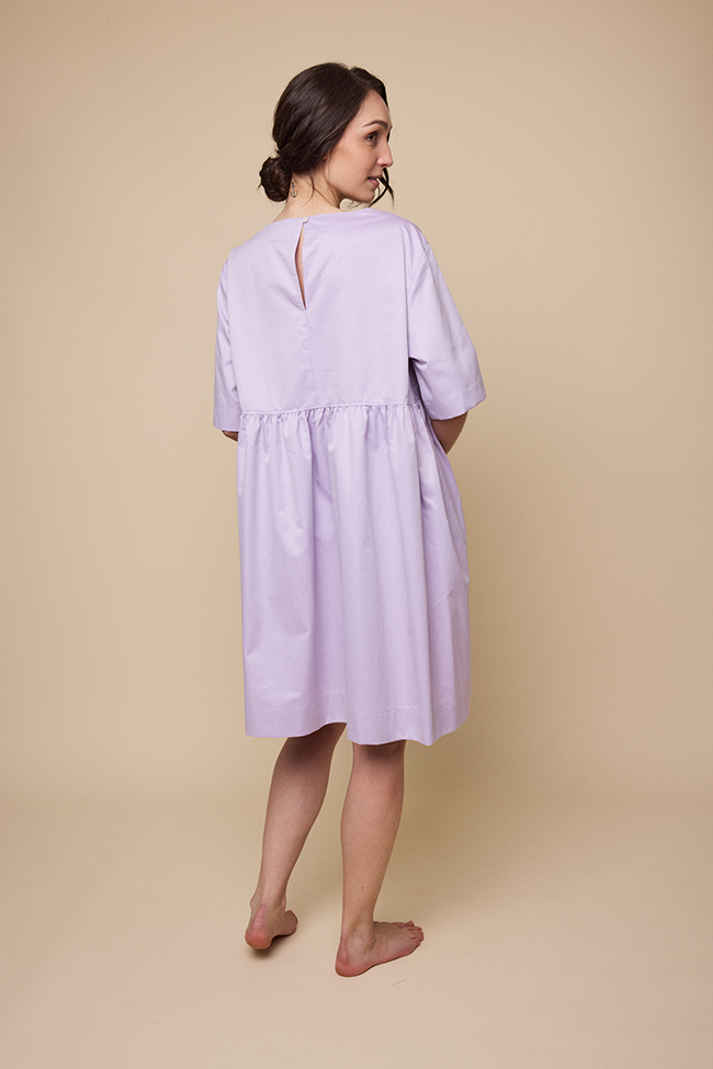 Smock Dress Lavender Cotton Shirting