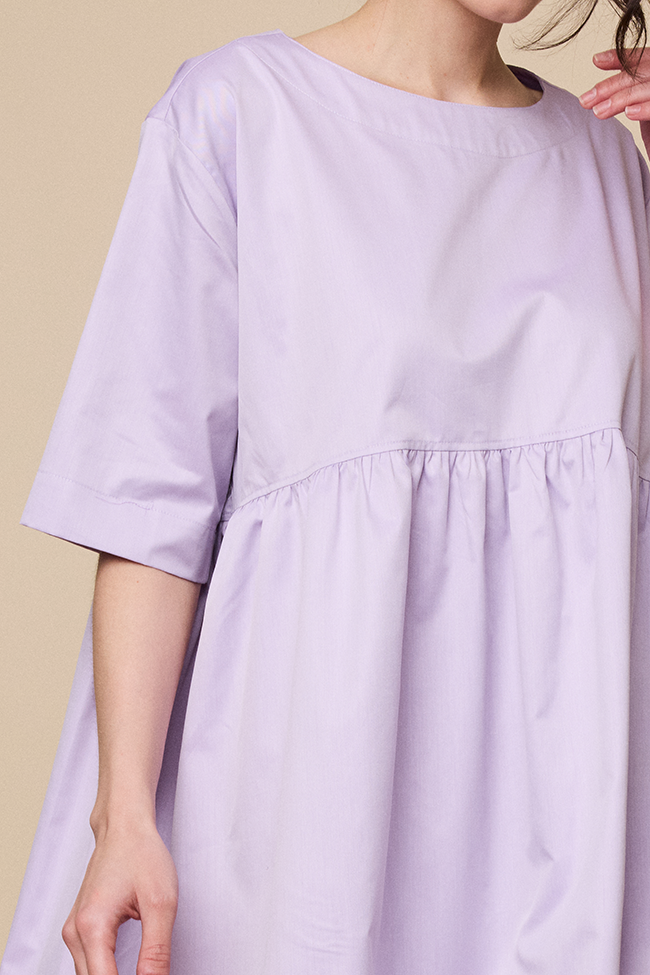 Smock Dress Lavender Cotton Shirting