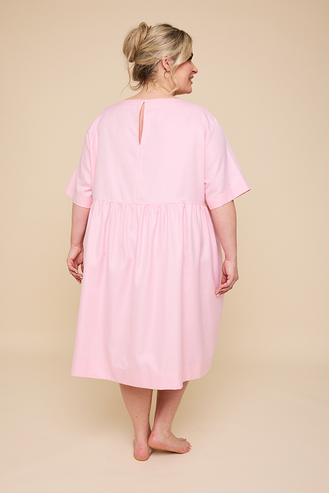 Smock Dress Pink Twill