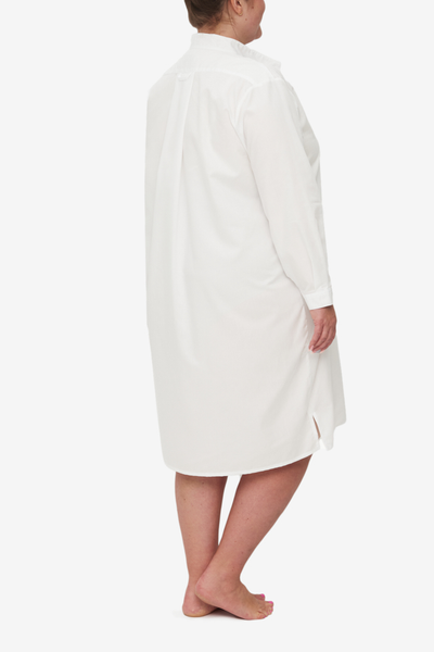Long Sleep Shirt White on White Stripe PLUS