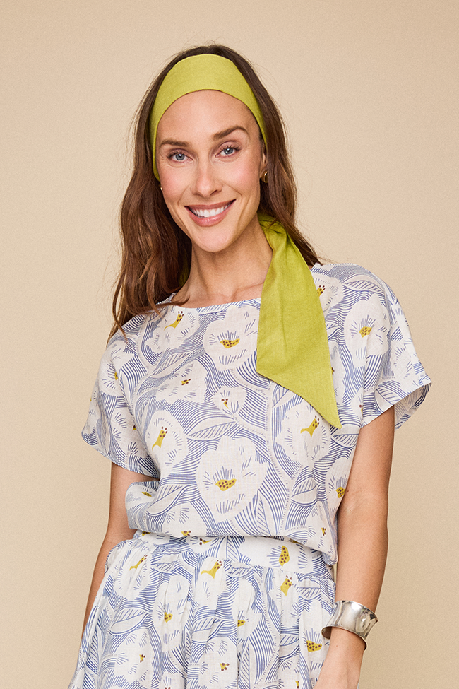 Set - Woven T-Shirt & Long House Skirt Summer<br>in Vine Print