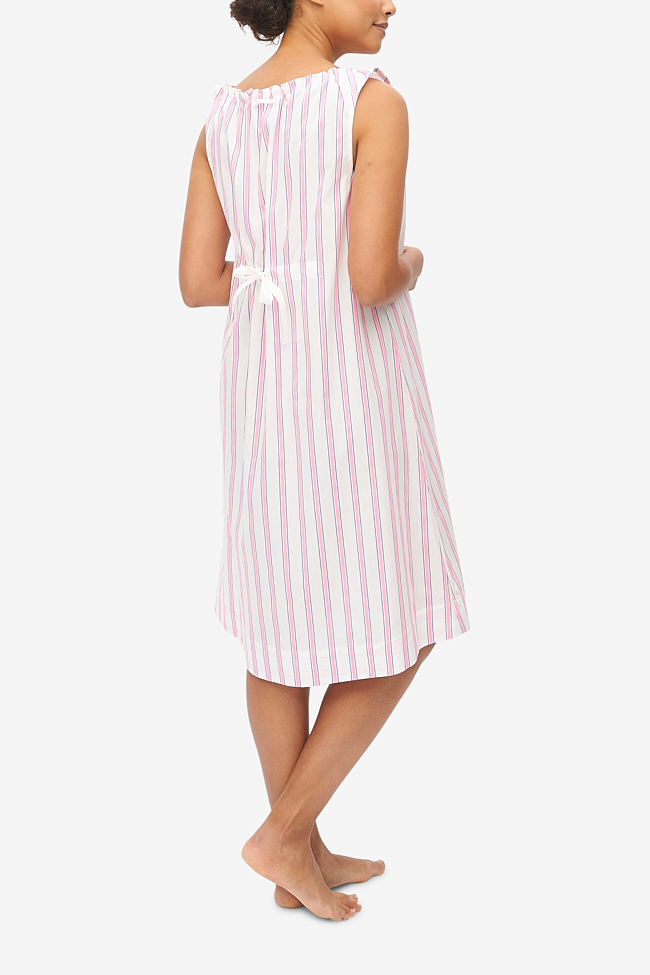 Sleeveless Nightie Fluo Pink Stripe