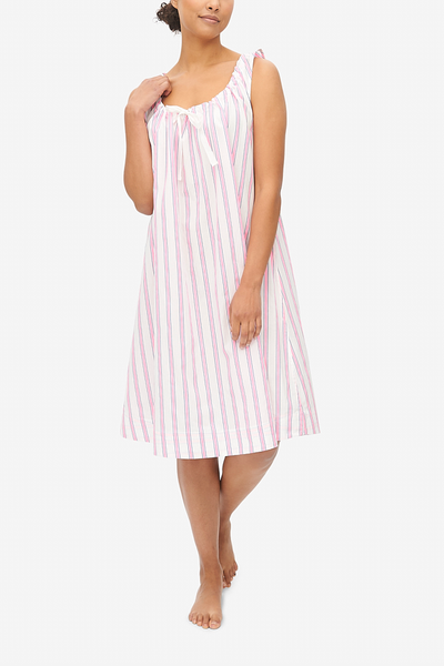 Sleeveless Nightie Fluo Pink Stripe