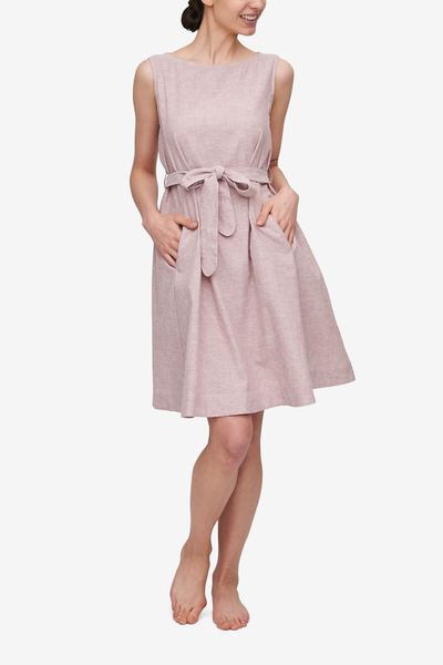 Belted Dress Blush Linen