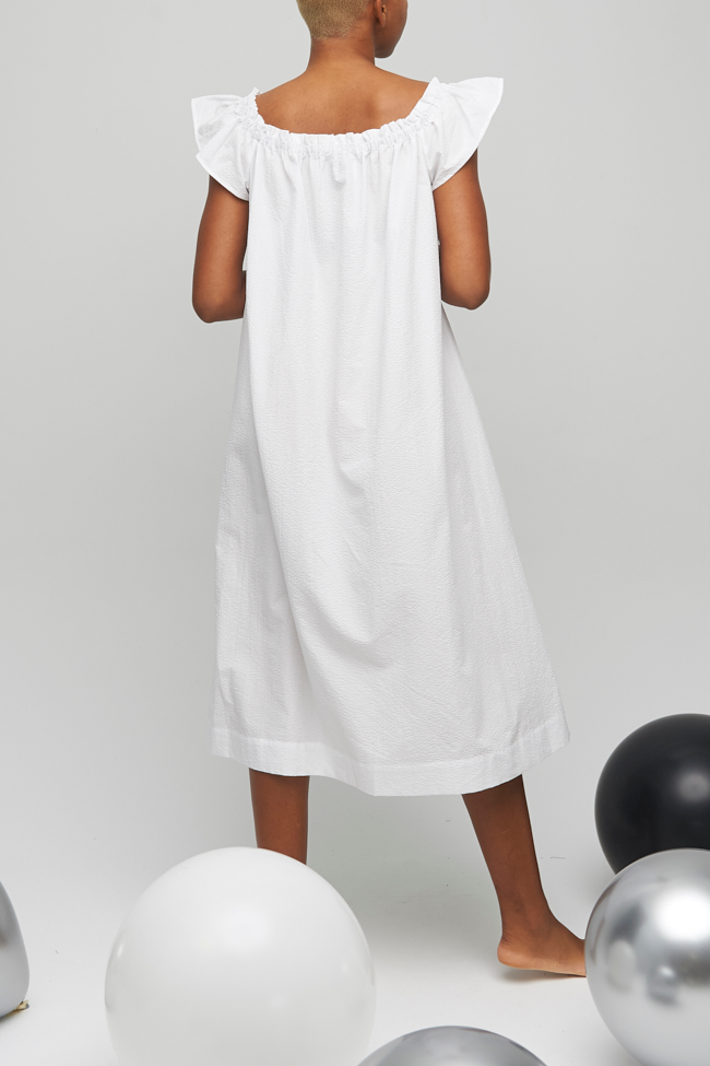 Party Nightie White Seersucker