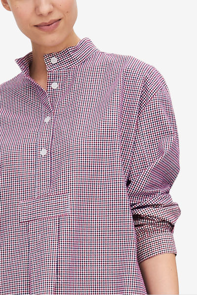 Short Sleep Shirt Lake Huron Check