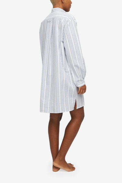 Short Sleep Shirt Ombre Seersucker