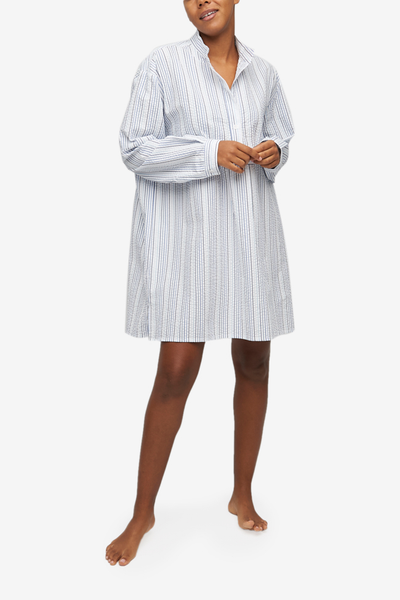 Short Sleep Shirt Ombre Seersucker