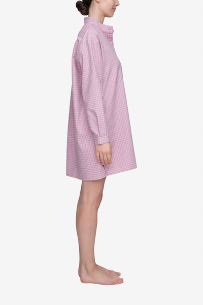 Short Sleep Shirt Dusty Pink Check