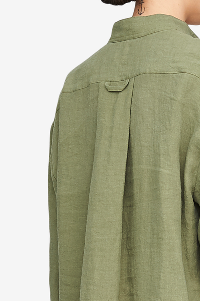 Short Sleep Shirt Sage Linen