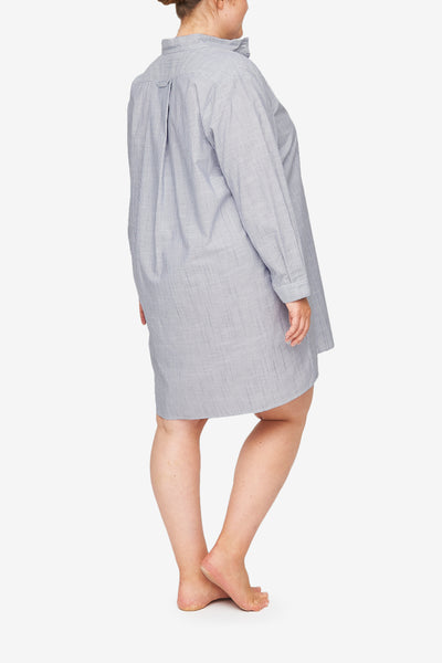 Short Sleep Shirt Navy Pinstripe PLUS