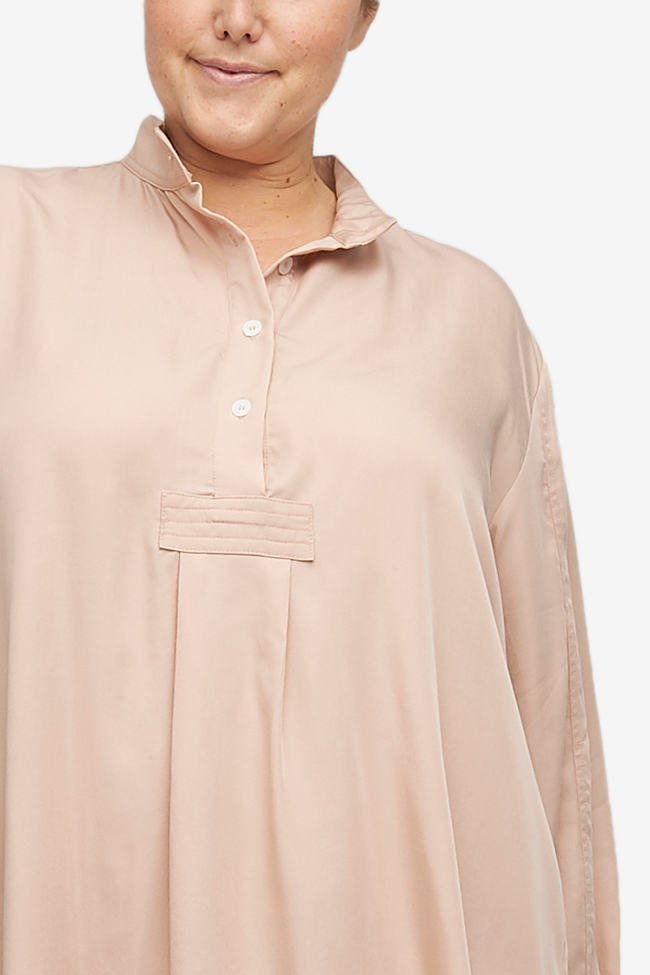 Long Sleep Shirt Blush Tencel Twill PLUS