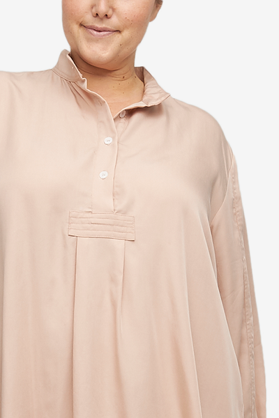 Long Sleep Shirt Blush Tencel Twill PLUS
