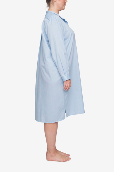 Long Sleep Shirt Soft Blue Stripe PLUS