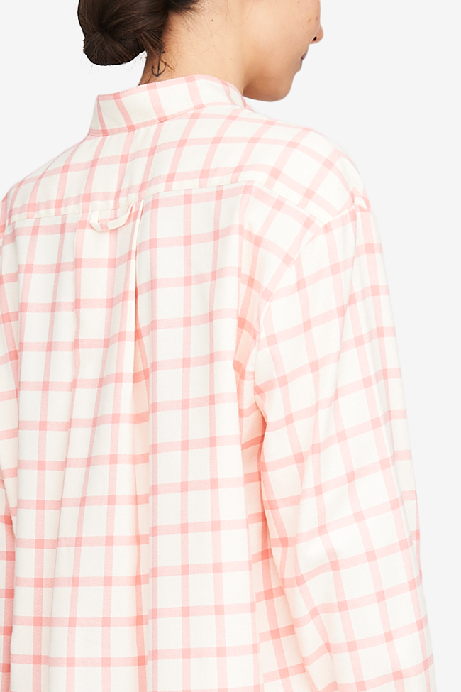 Long Sleep Shirt Pink Check Flannel