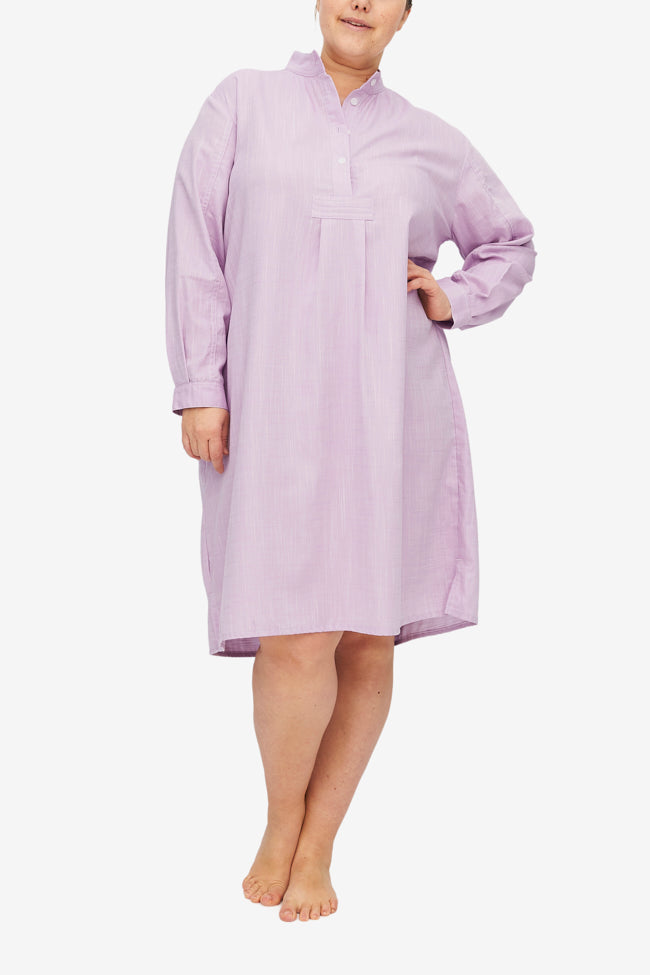 Long Sleep Shirt Textured Lilac PLUS