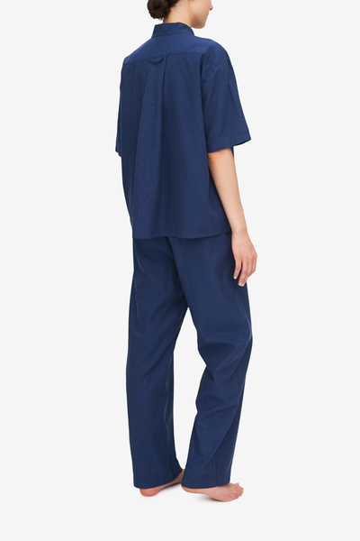 Short Sleeve Cropped Sleep Shirt Midnight Twill