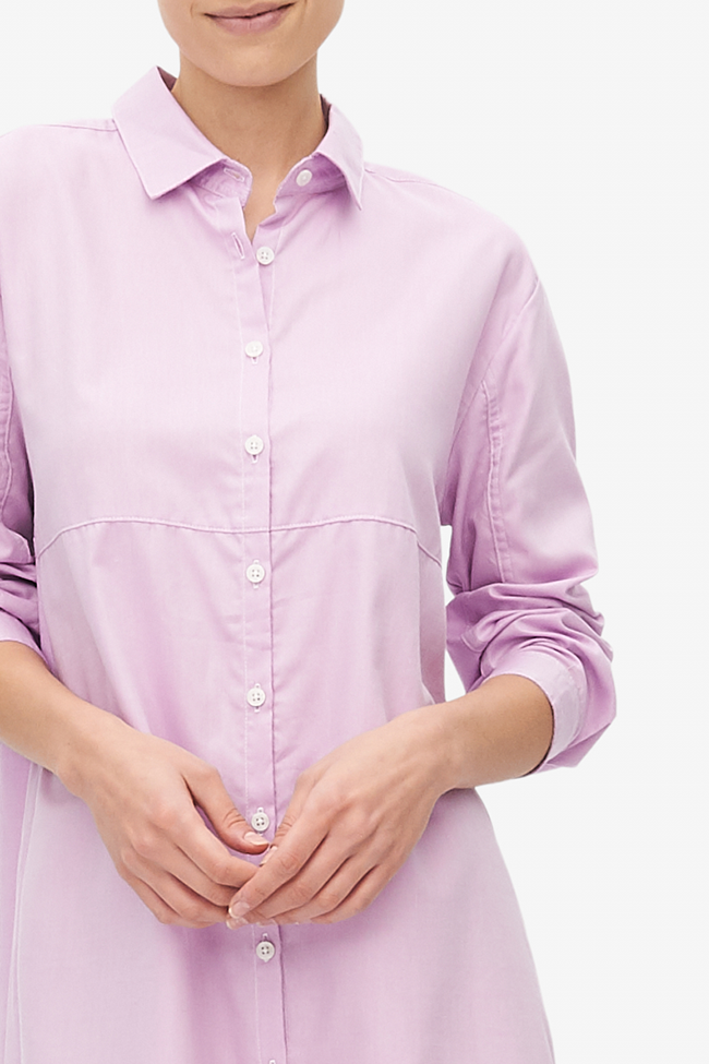 Button Down Sleep Shirt Rose Royal Oxford