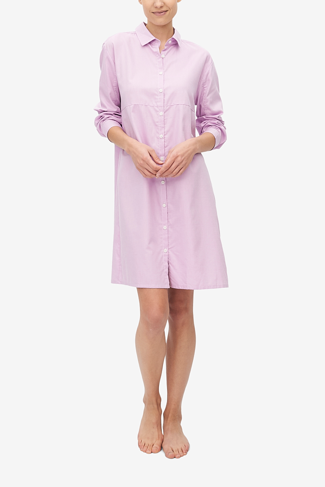 Button Down Sleep Shirt Rose Royal Oxford
