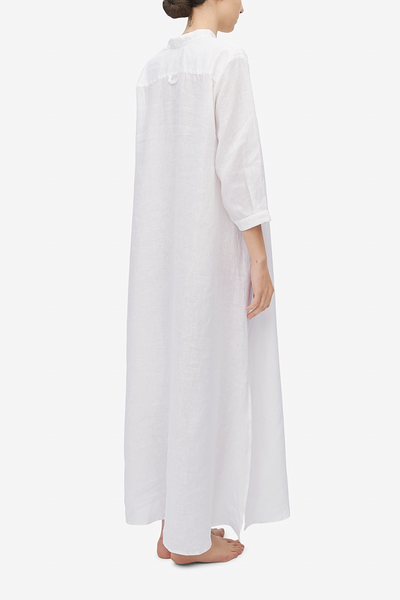 Full Length Sleep Shirt White Linen