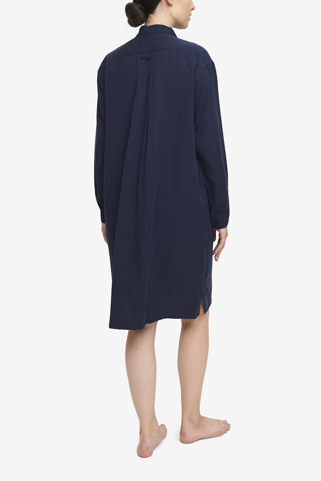 Long Sleep Shirt Indigo Tencel