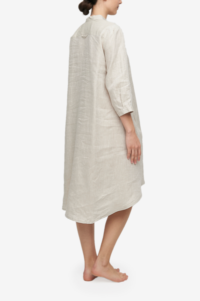 Flared Sleep Shirt Sand Linen