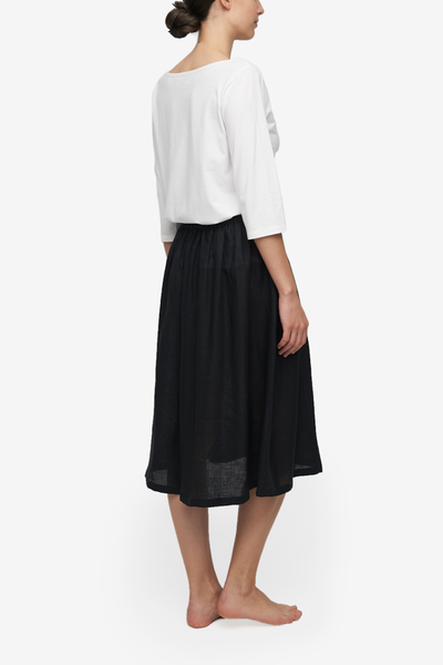 House Skirt Black Linen