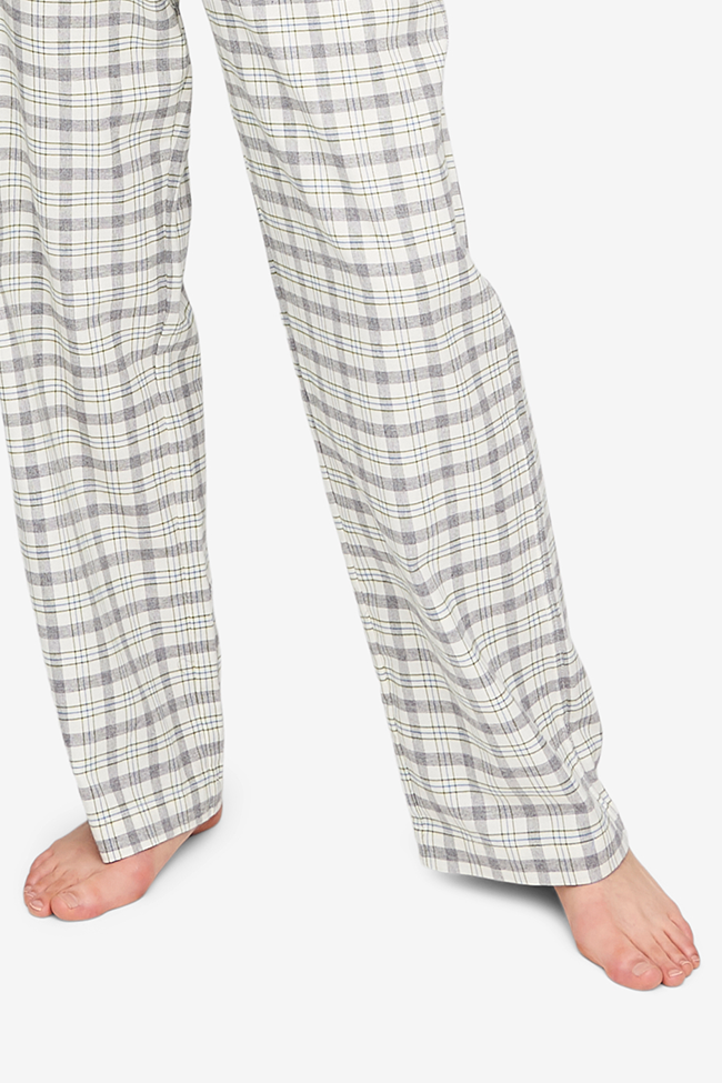 Lounge Pant Grey Plaid Flannel