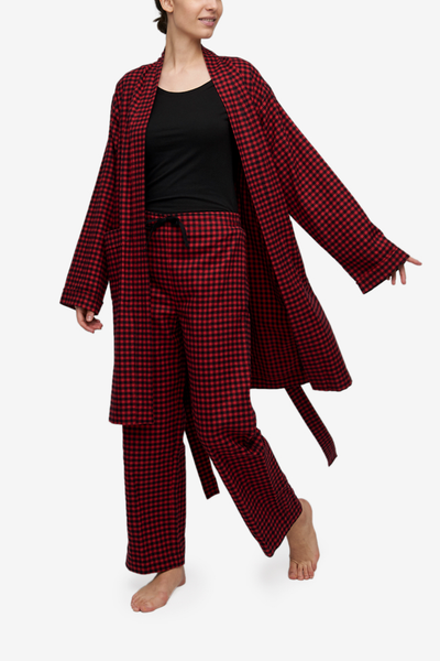 Unisex Robe Red Buffalo Check