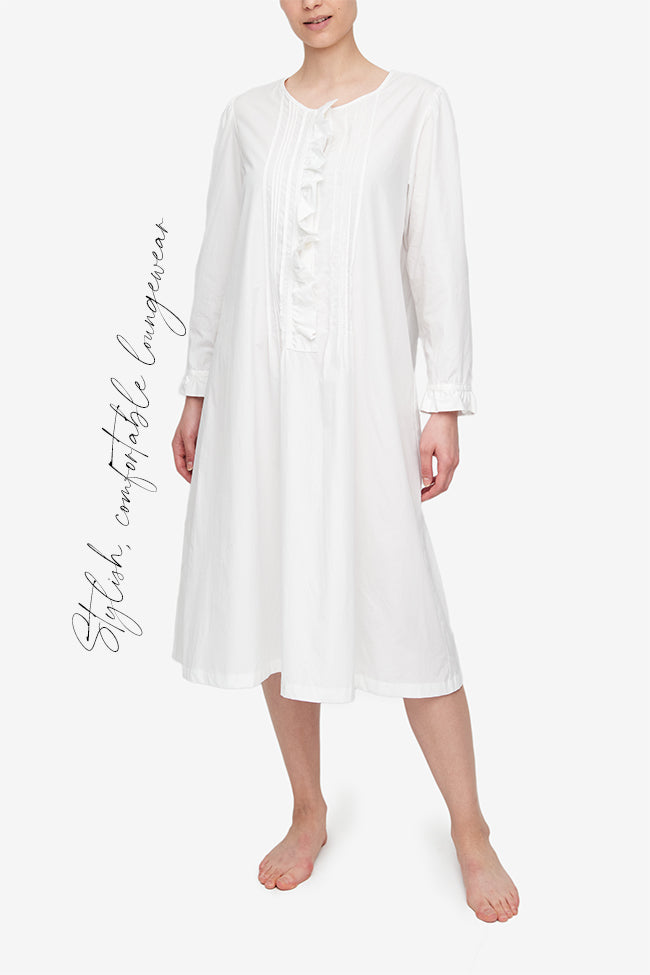 Alexandrine Nightie Crisp White Cotton