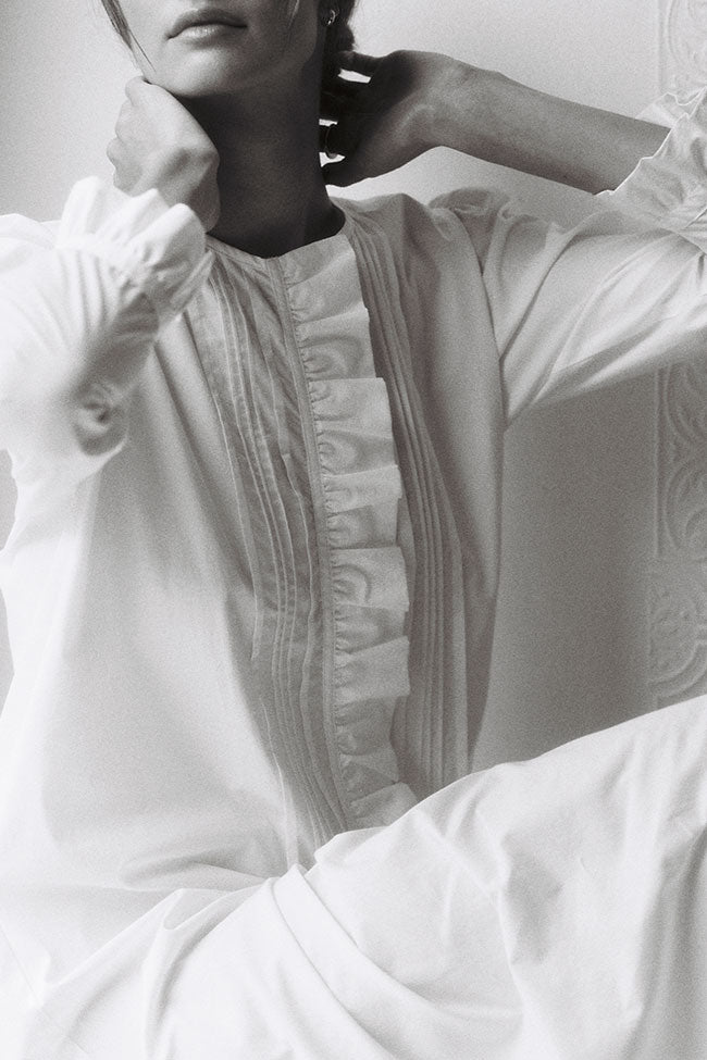 Alexandrine Nightie Crisp White Cotton