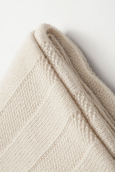 Handknit Alpaca Blanket Cream