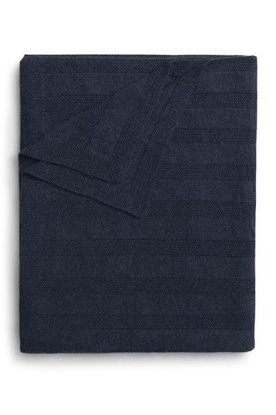 folded indigo navy blue alpaca blanket handmade in Peru by the Sleep Shirt