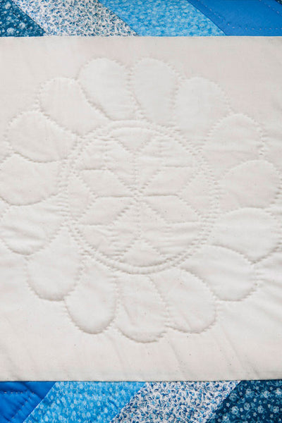 Amish Lone Star Blues Throw Quilt