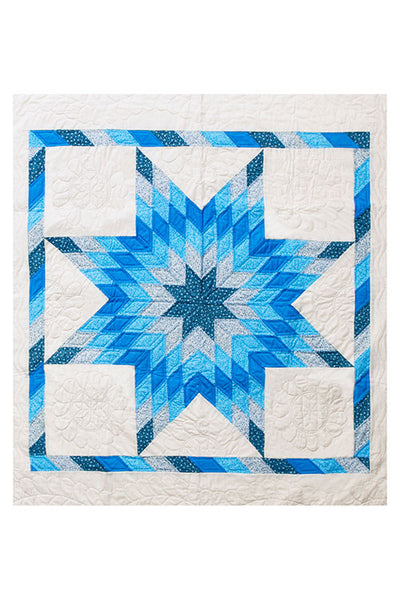 blue pattern amish cotton blanket quilt handmade in USA by the Sleep Shirt