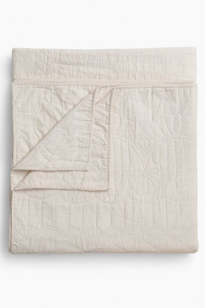 folded throw size cream amish cotton blanket quilt handmade in USA by the Sleep Shirt