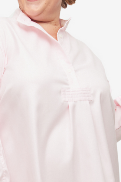 Short Sleep Shirt Baby Pink Twill PLUS