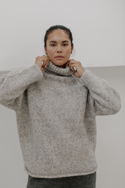 Bare Knitwear Stanley Pullover Marble Grey