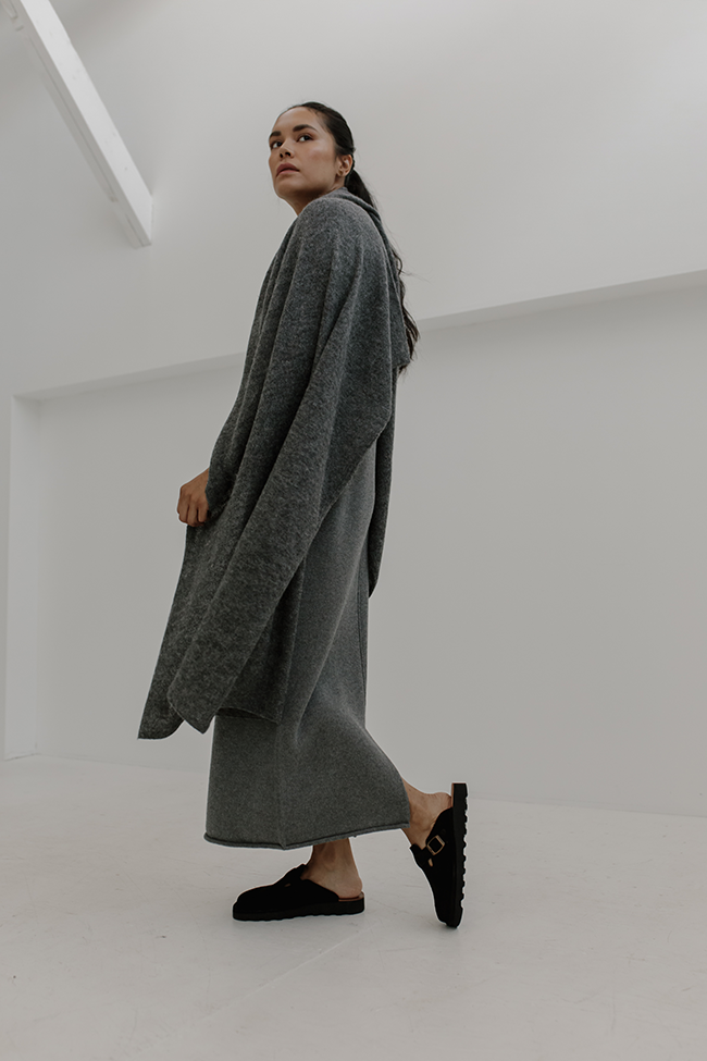 Bare Knitwear Travel Wrap Ash
