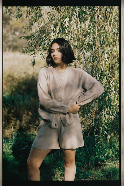 Bare Knitwear Seed Cardigan in Birch